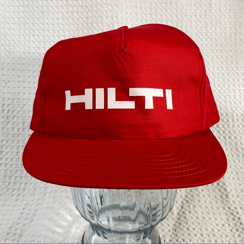 Vintage Hilti Red Hat Trucker Snapback Cap Adjustable; KP Caps; Cotton Polyester